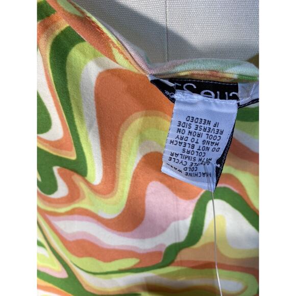 New Mod Psychedelic Bodysuit Orange Yellow Green Marbled Rue21 Womens Juniors XS - Picture 8 of 8